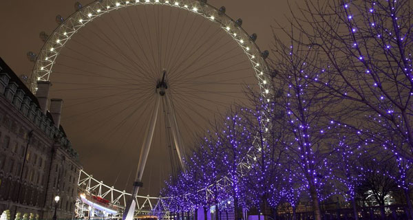 Reisenrad London Eye bei Nacht