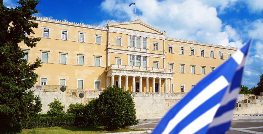 Parlamentsgebäude am Syntagma-Platz in Athen, Griechenland